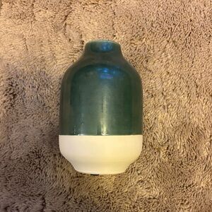Magnolia Home Dark Green and Cream Ceramic Vase